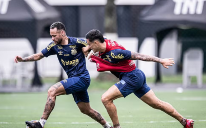 Treino do Santos: Neymar trabalha com reservas, e Soteldo é dúvida para quarta-feira