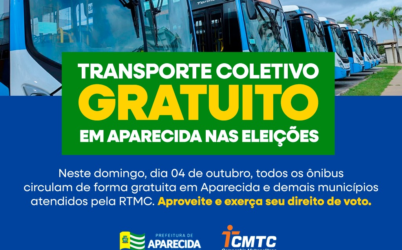 Transporte coletivo será gratuito em Aparecida neste domingo, 4